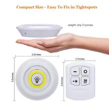 Stick On Wireless LED Puck Light White 6 Pack Remote Controlled